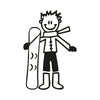 Bambino con lo snowboard
