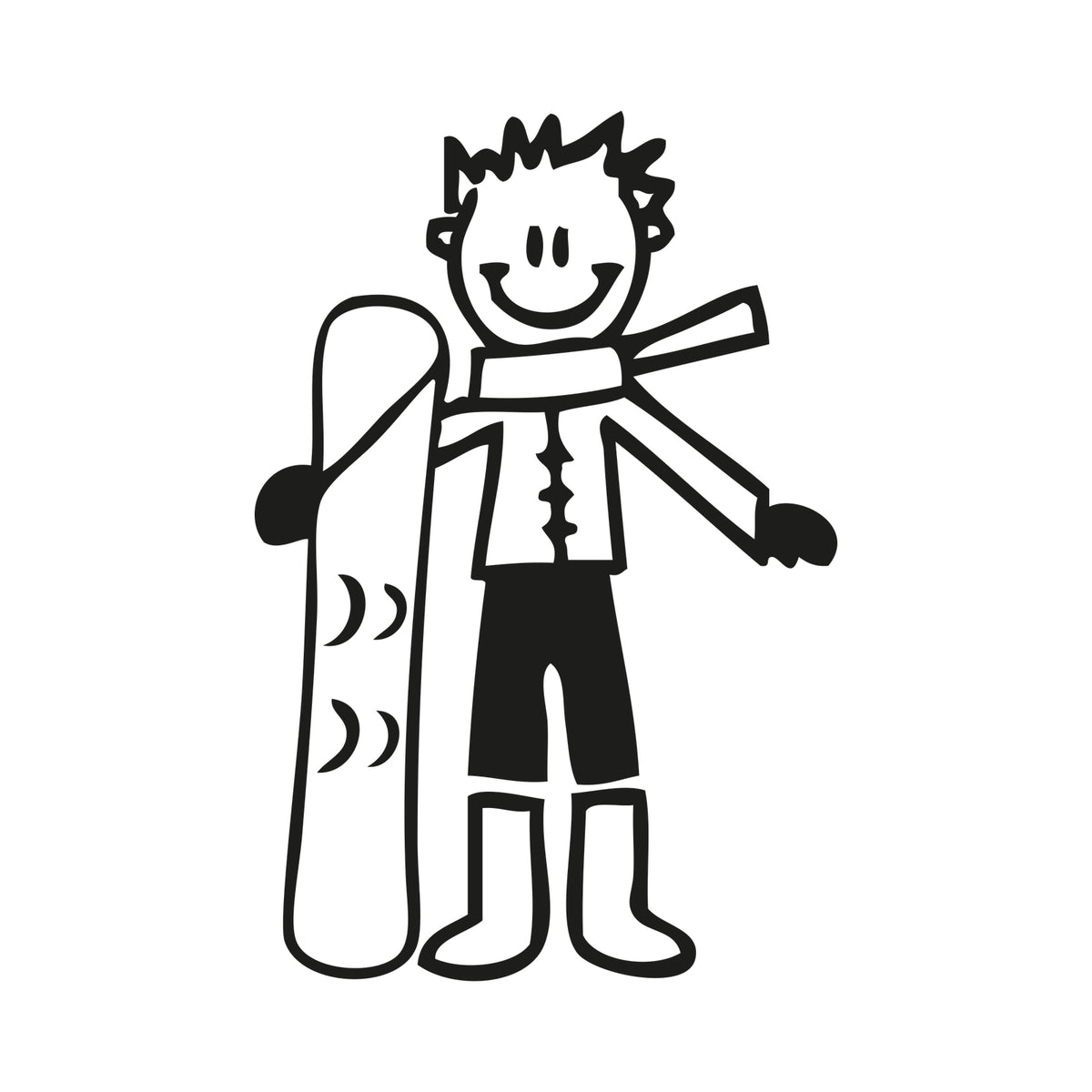 Bambino con lo snowboard - Adesivi Famiglia