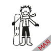Bambino con lo snowboard