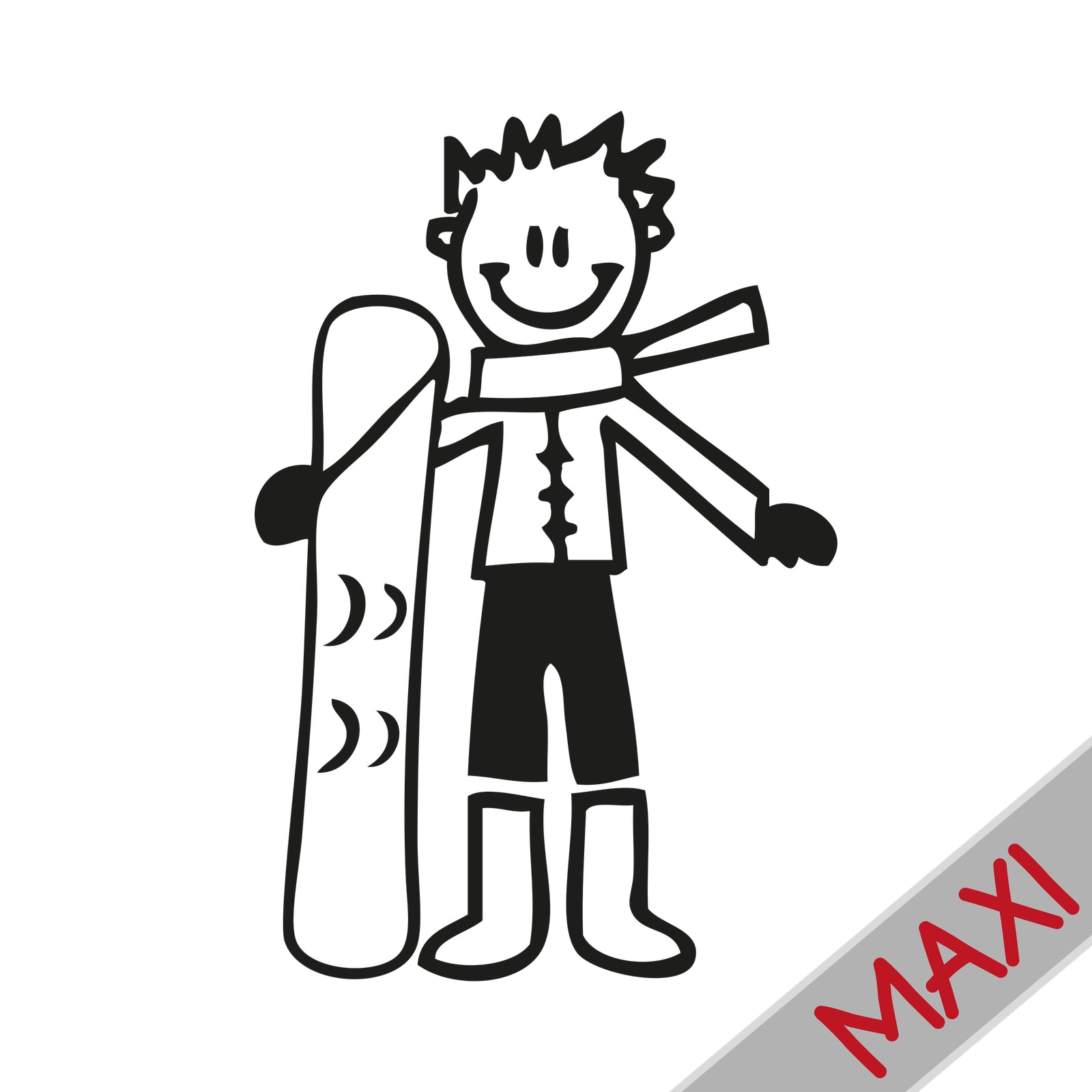 Bambino con lo snowboard - Maxi Adesivi Famiglia per Camper