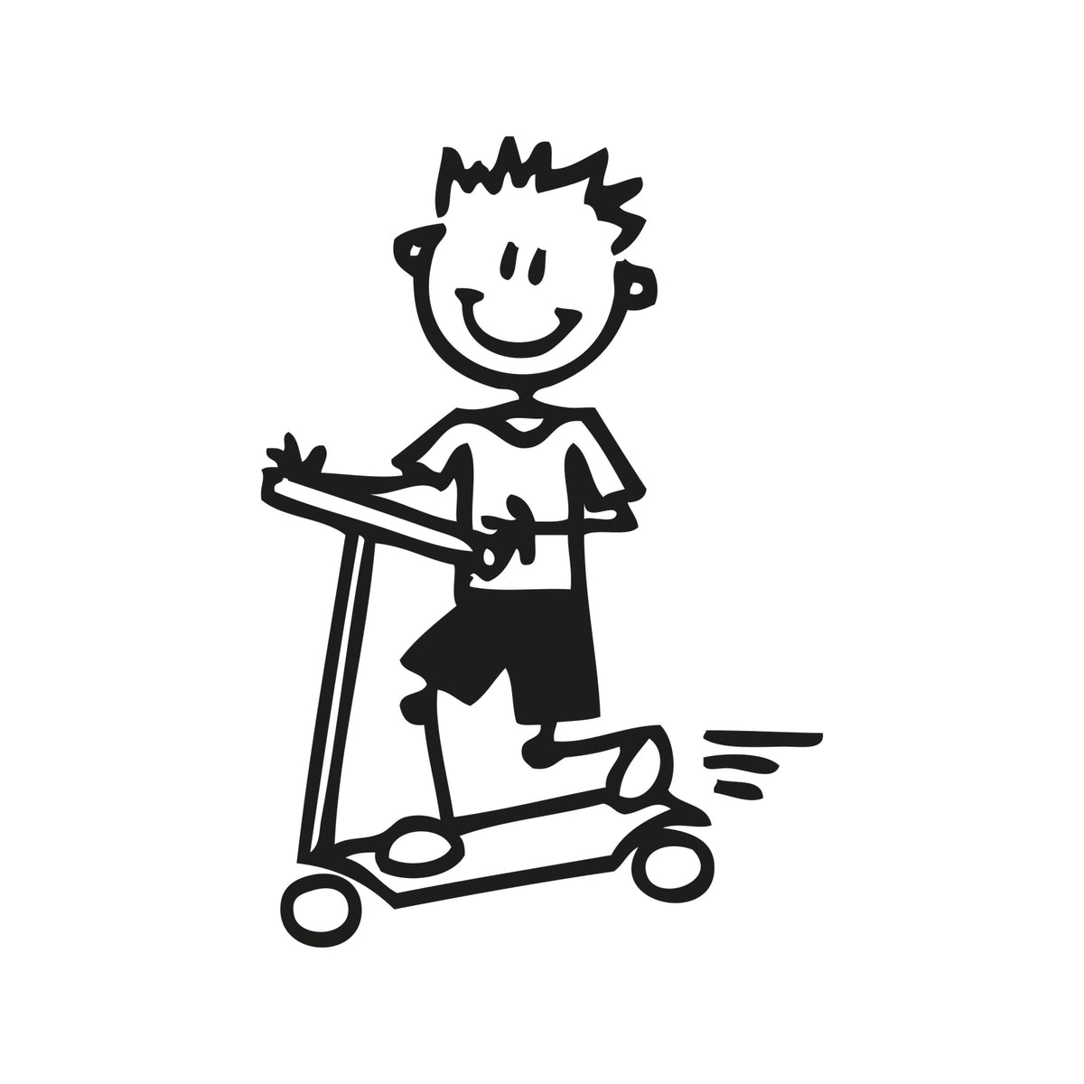 Bambino con monopattino - Adesivi Famiglia