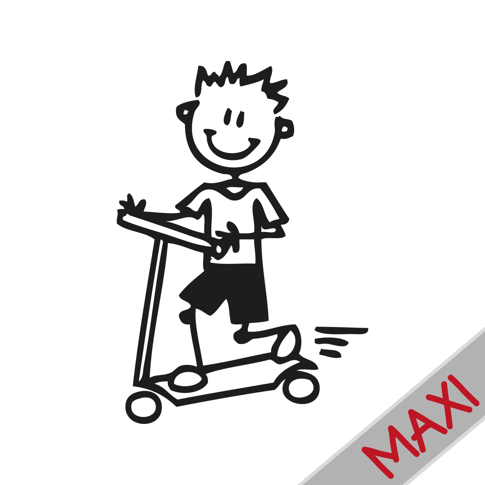 Bambino con monopattino - Maxi Adesivi Famiglia per Camper