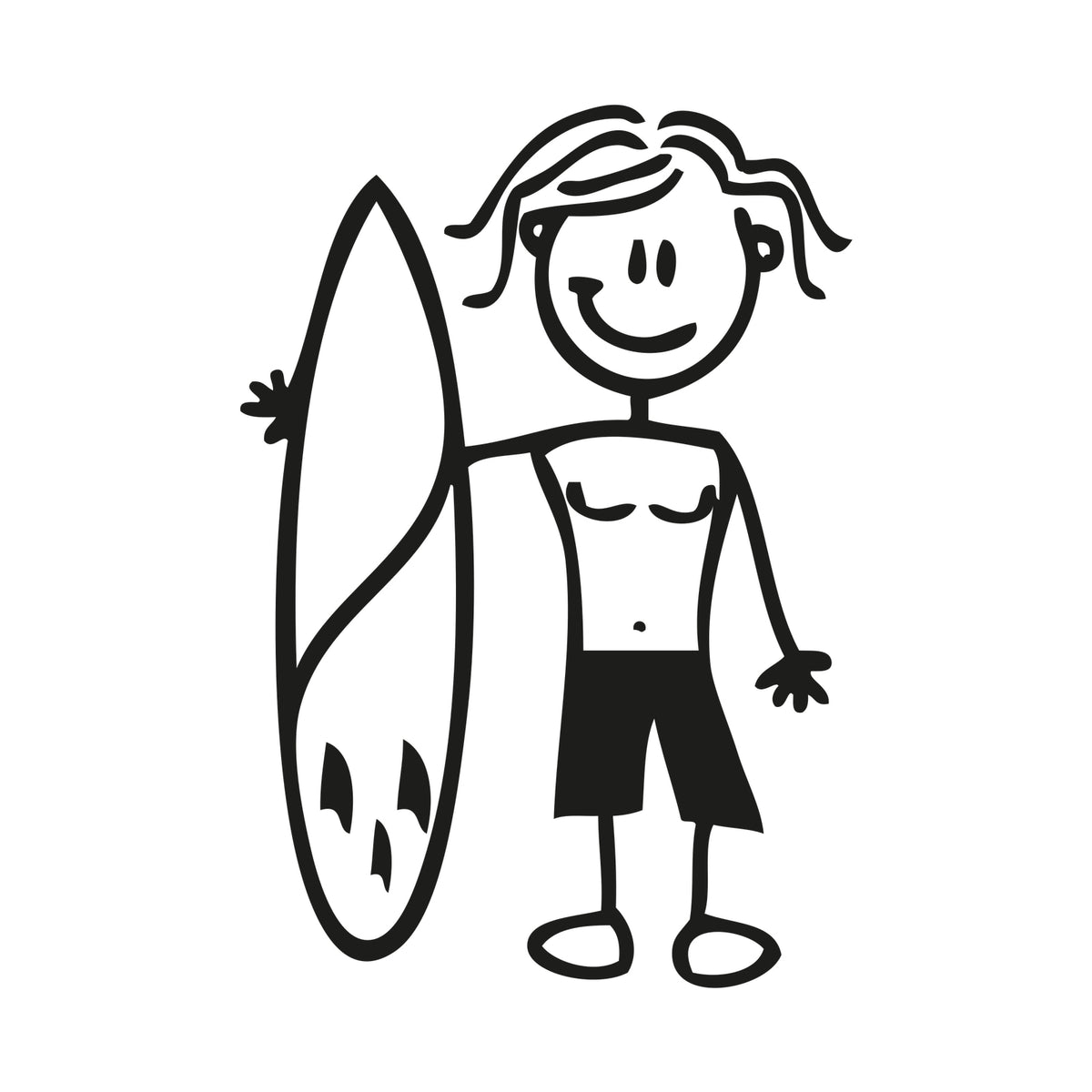 Bambino con surf - Adesivi Famiglia