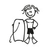 Bambino con tavola da bodyboard