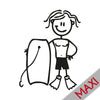 Bambino con tavola da bodyboard