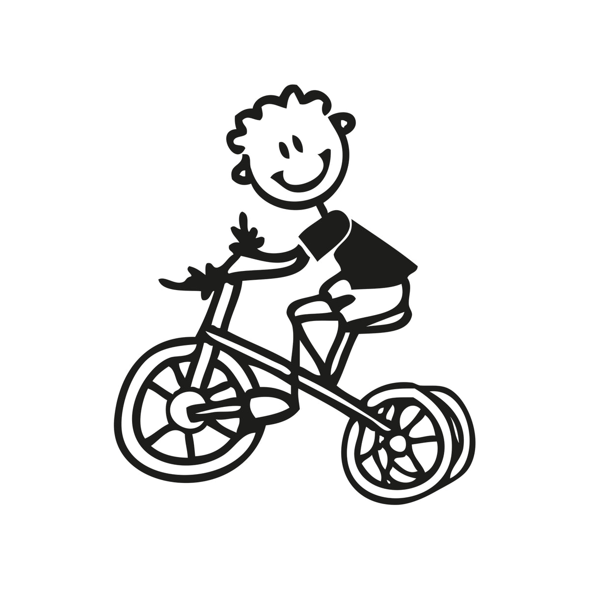 Bambino con triciclo - Adesivi Famiglia