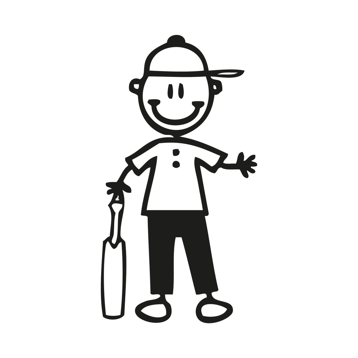 Bambino giocatore di cricket - Adesivi Famiglia
