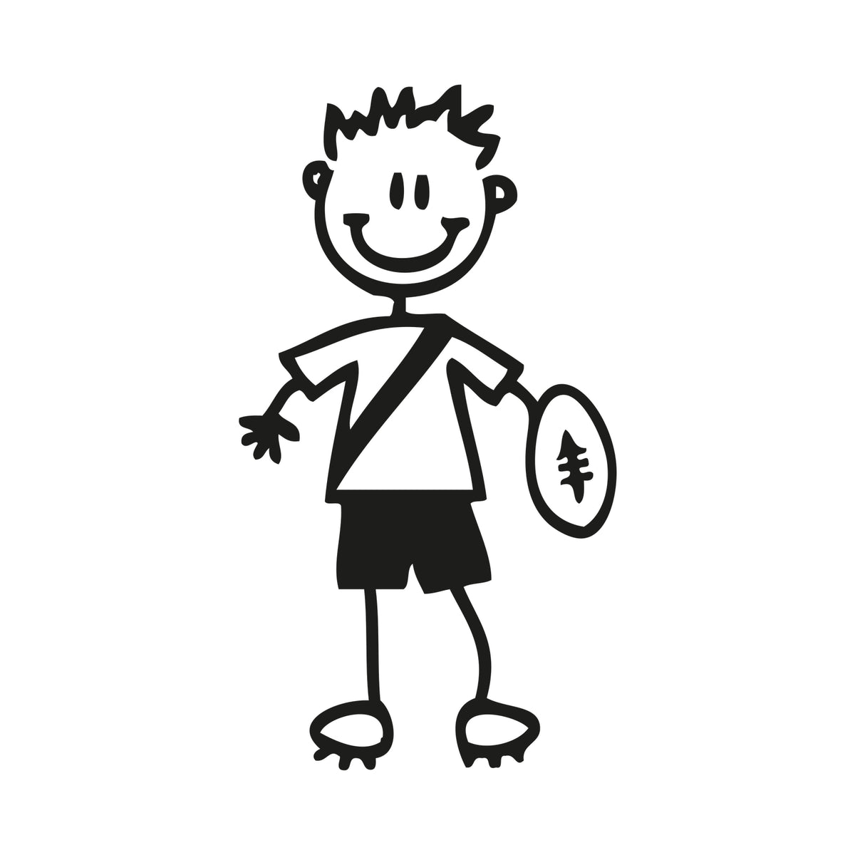 Bambino rugby - Adesivi Famiglia