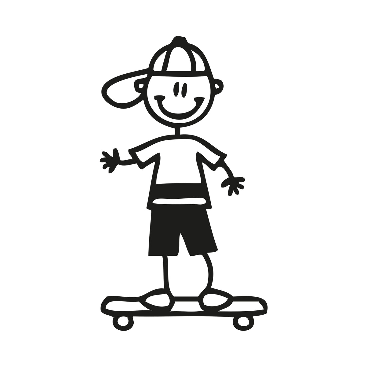 Bambino su skateboard - Adesivi Famiglia