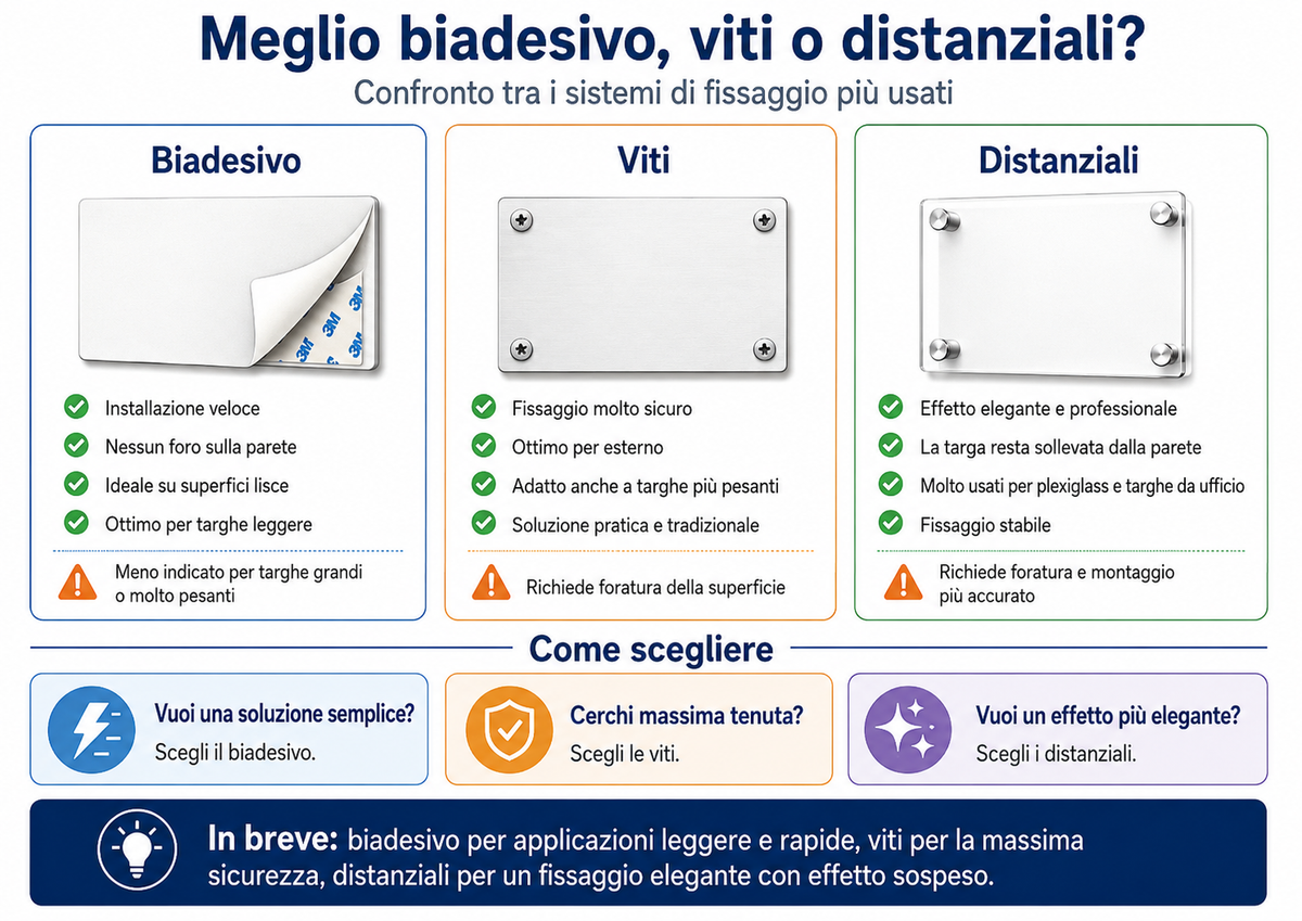 Meglio biadesivo, viti o distanziali?
