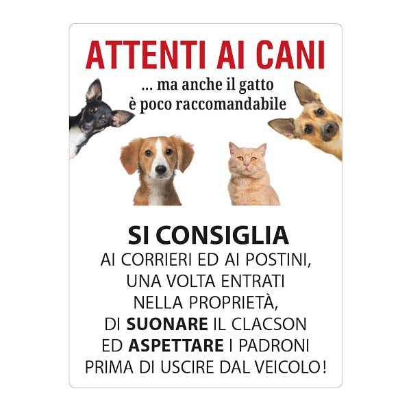 Cartello "Attenti al Cane" (personalizzato)