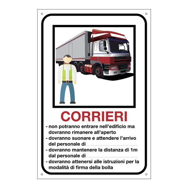 Cartello per corrieri personalizzabile