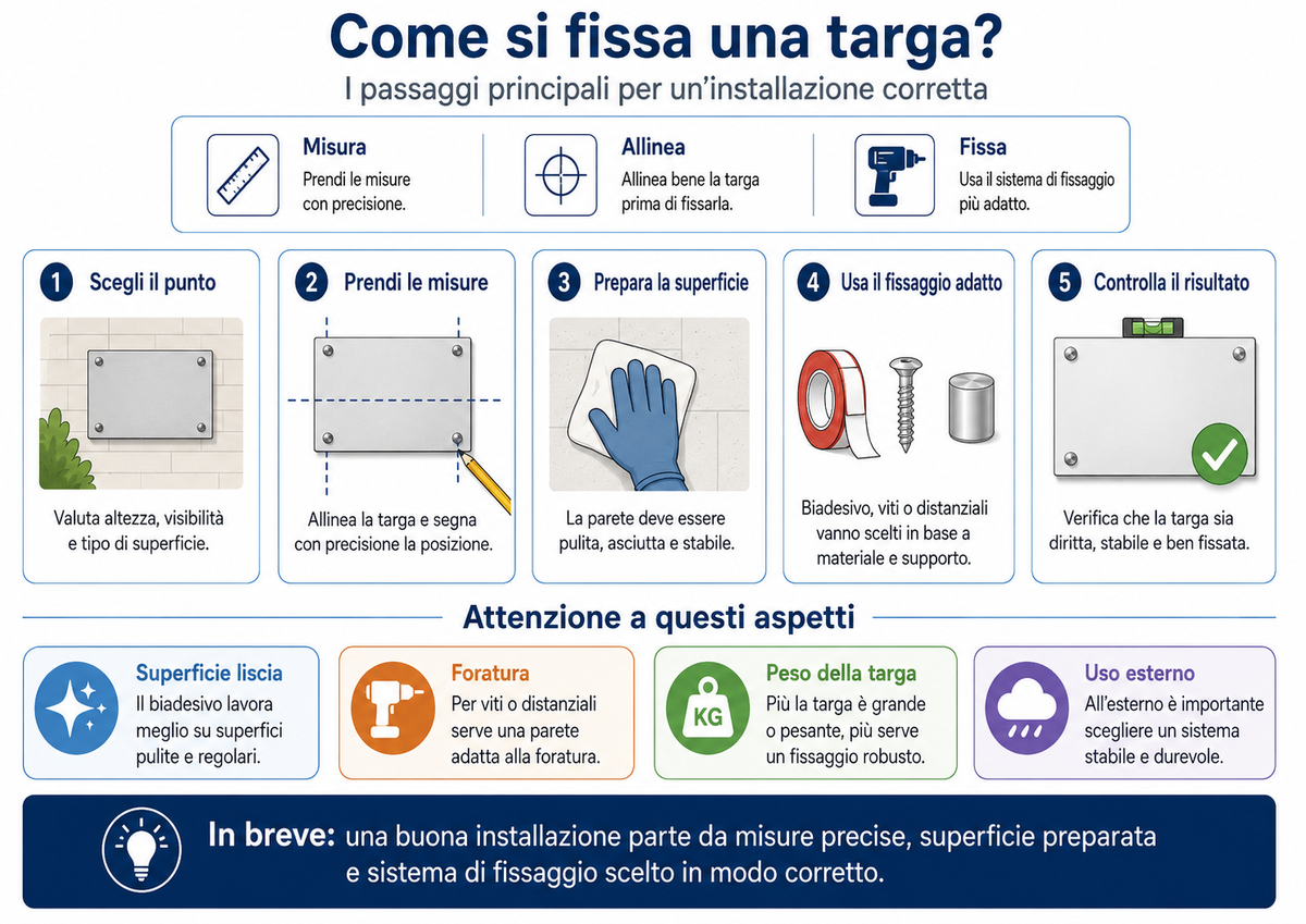 Come si fissa una targa?