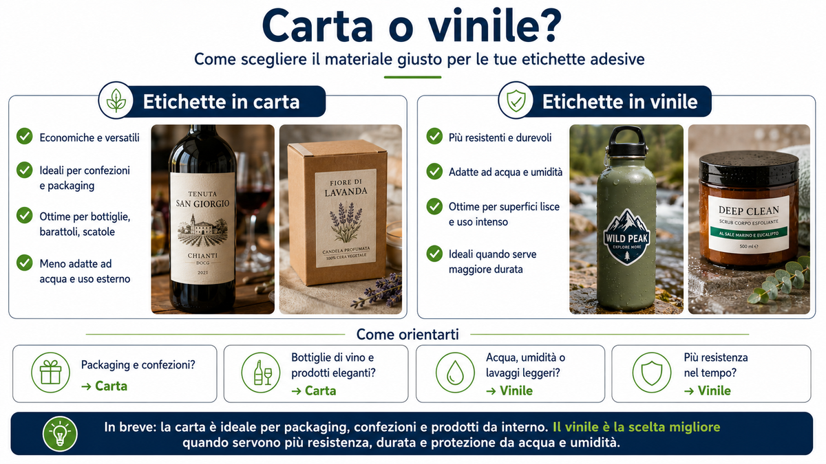 Meglio etichette in carta o in vinile?
