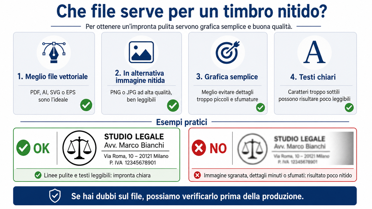 Che file serve per un timbro nitido?