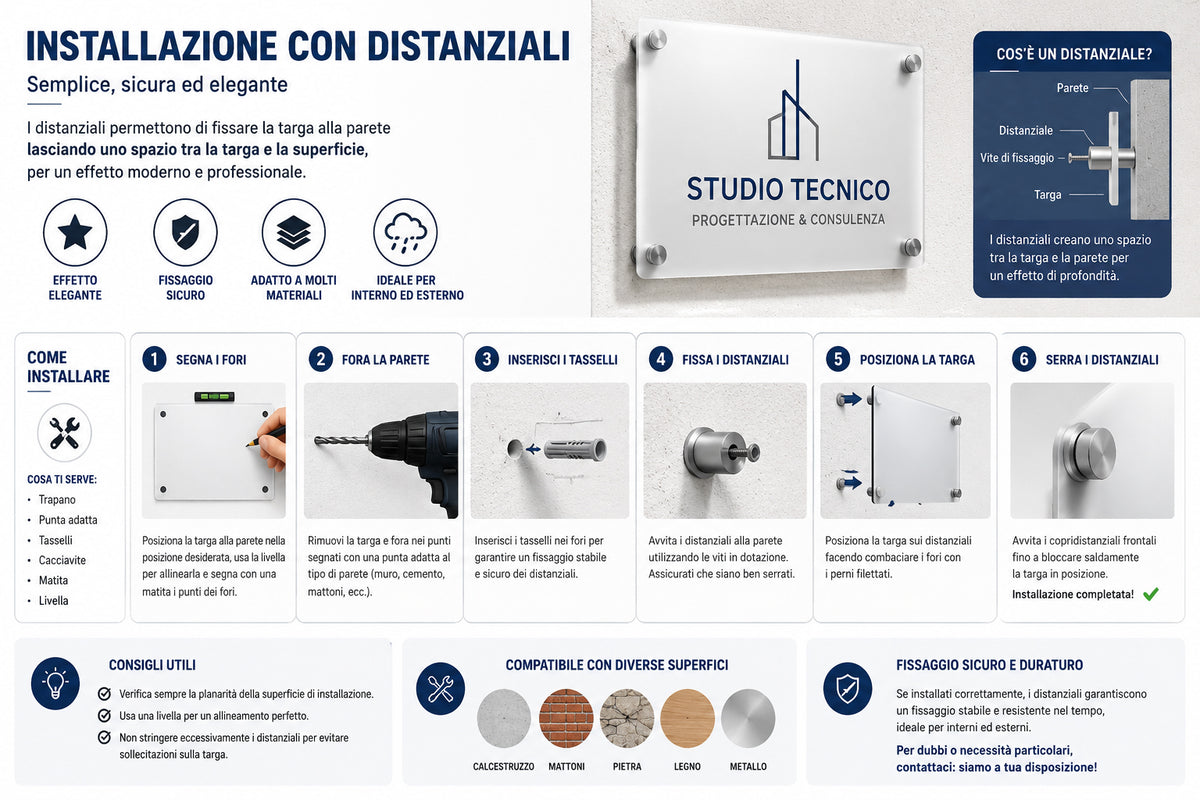 Come posso fissare una targa?