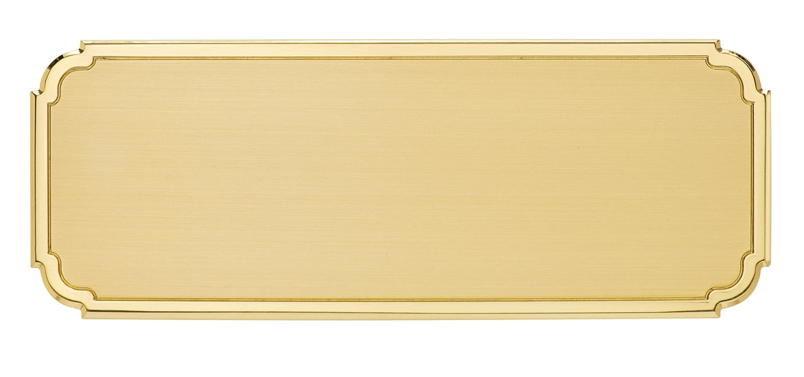 FLS - Targa da porta sagomata ottone satinato bordo lucido