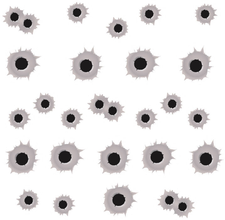 Set "fori di proiettile" adesivi (25 pezzi)