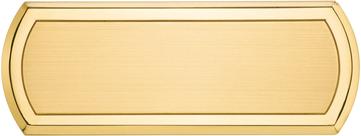 CL - Targa da porta sagomata ottone satinato bordo lucido
