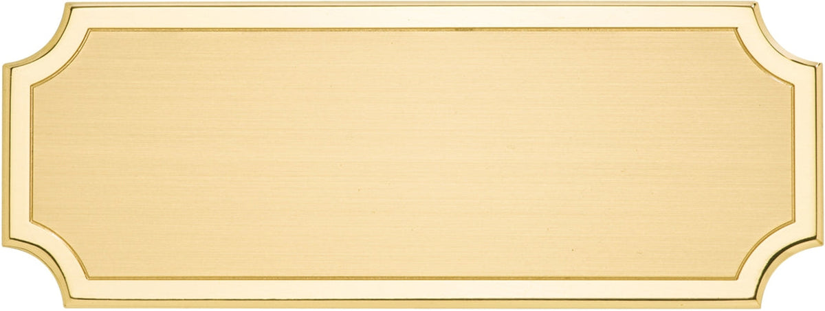 DLS - Targa da porta sagomata ottone satinato bordo lucido