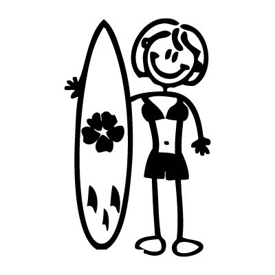 Mamma con surf - Adesivi Famiglia