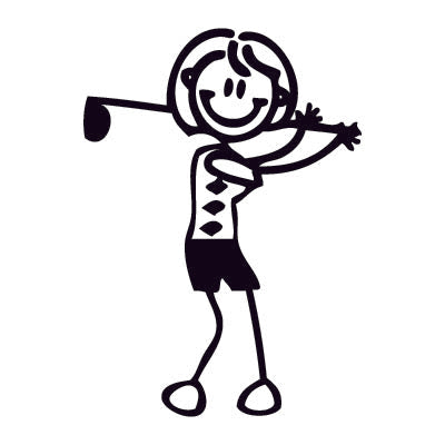 Mamma con mazza da golf - Adesivi Famiglia