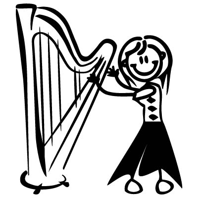 Mamma con l'arpa - Adesivi Famiglia