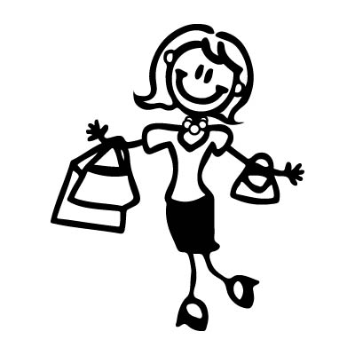 Mamma con la spesa - Adesivi Famiglia