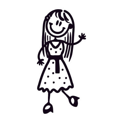 Mamma con abito galante - Adesivi Famiglia