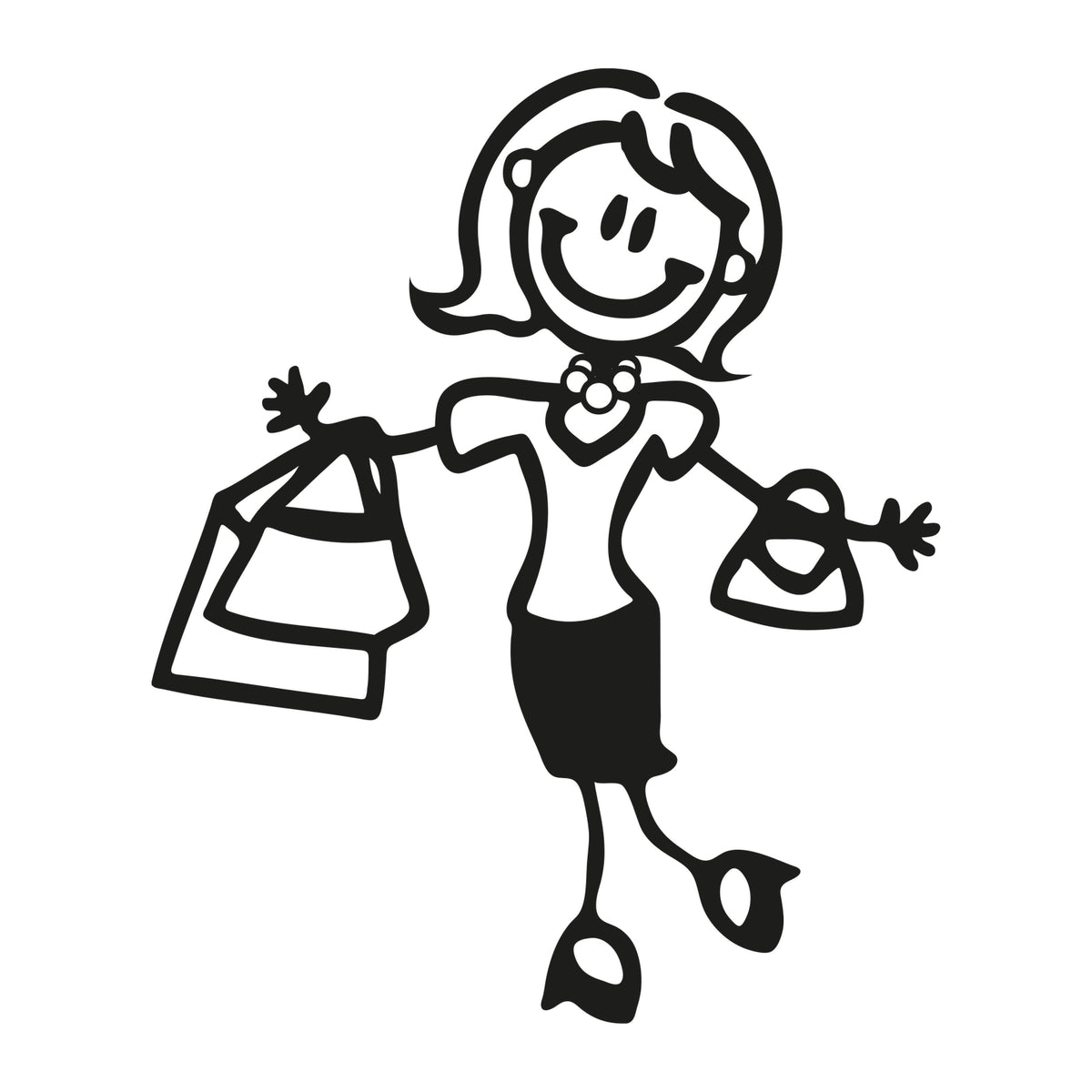 Mamma con la spesa - Adesivi Famiglia