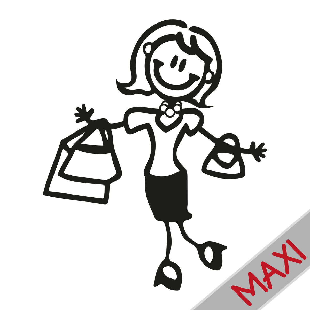 Mamma con la spesa - Maxi Adesivi Famiglia per Camper
