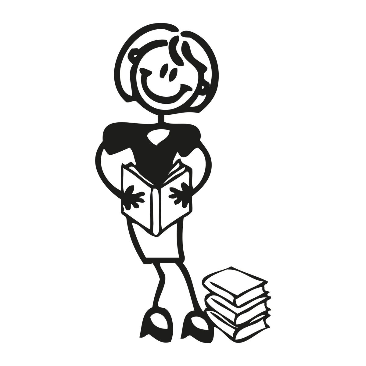 Mamma con libri - Adesivi Famiglia