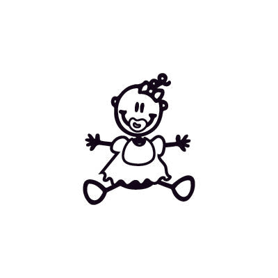 Neonata con ciucio - Adesivi Famiglia