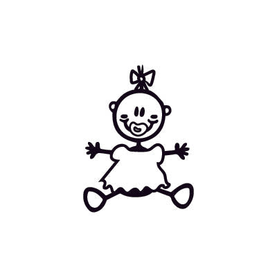 Neonata con ciuffo dritto - Adesivi Famiglia