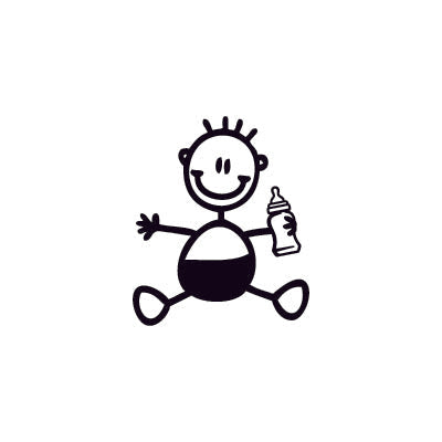 Neonato con biberon - Adesivi Famiglia