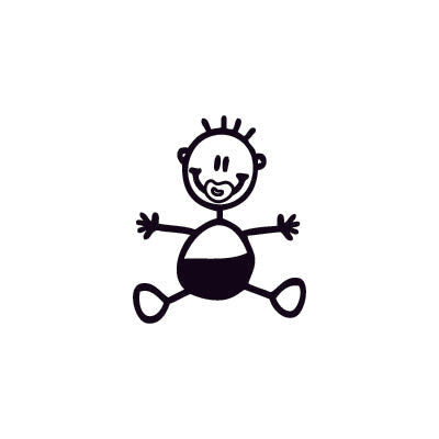 Neonato con ciucio - Adesivi Famiglia