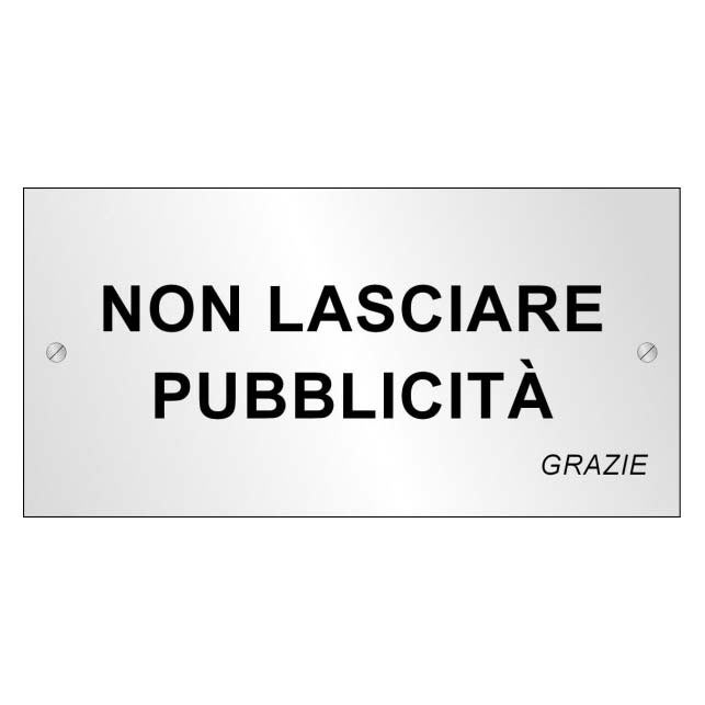 Targhetta metallica No Pubblicità