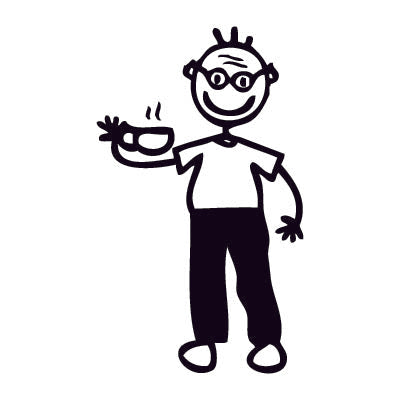 Nonno con tazza - Adesivi Famiglia