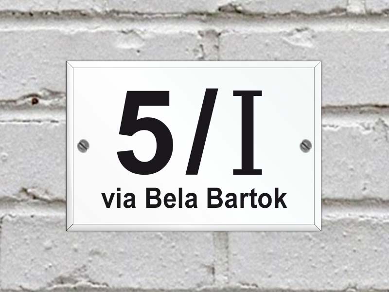 Numero Civico in Plexiglas - Modello standard