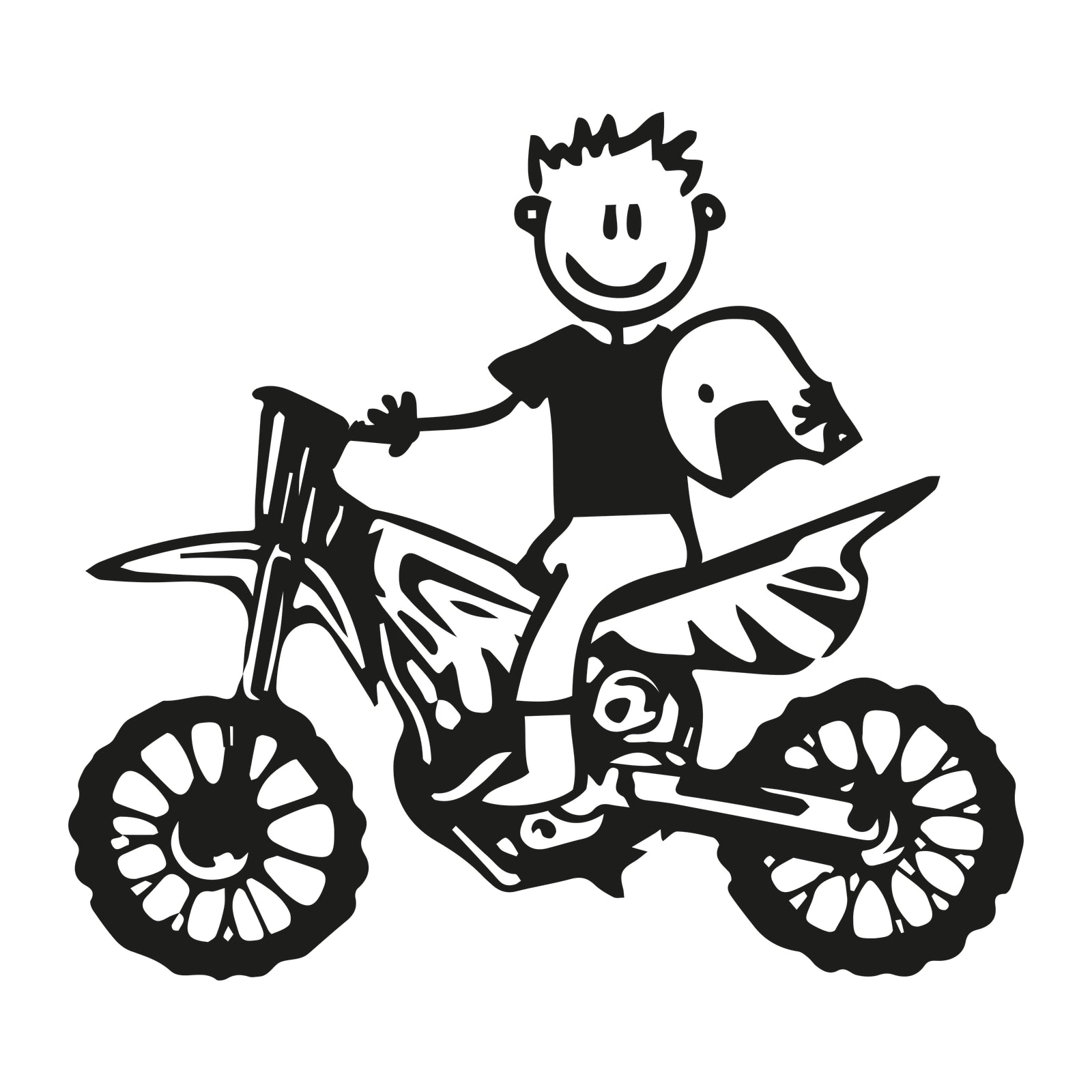 Papà con la moto da cross - Adesivi Famiglia