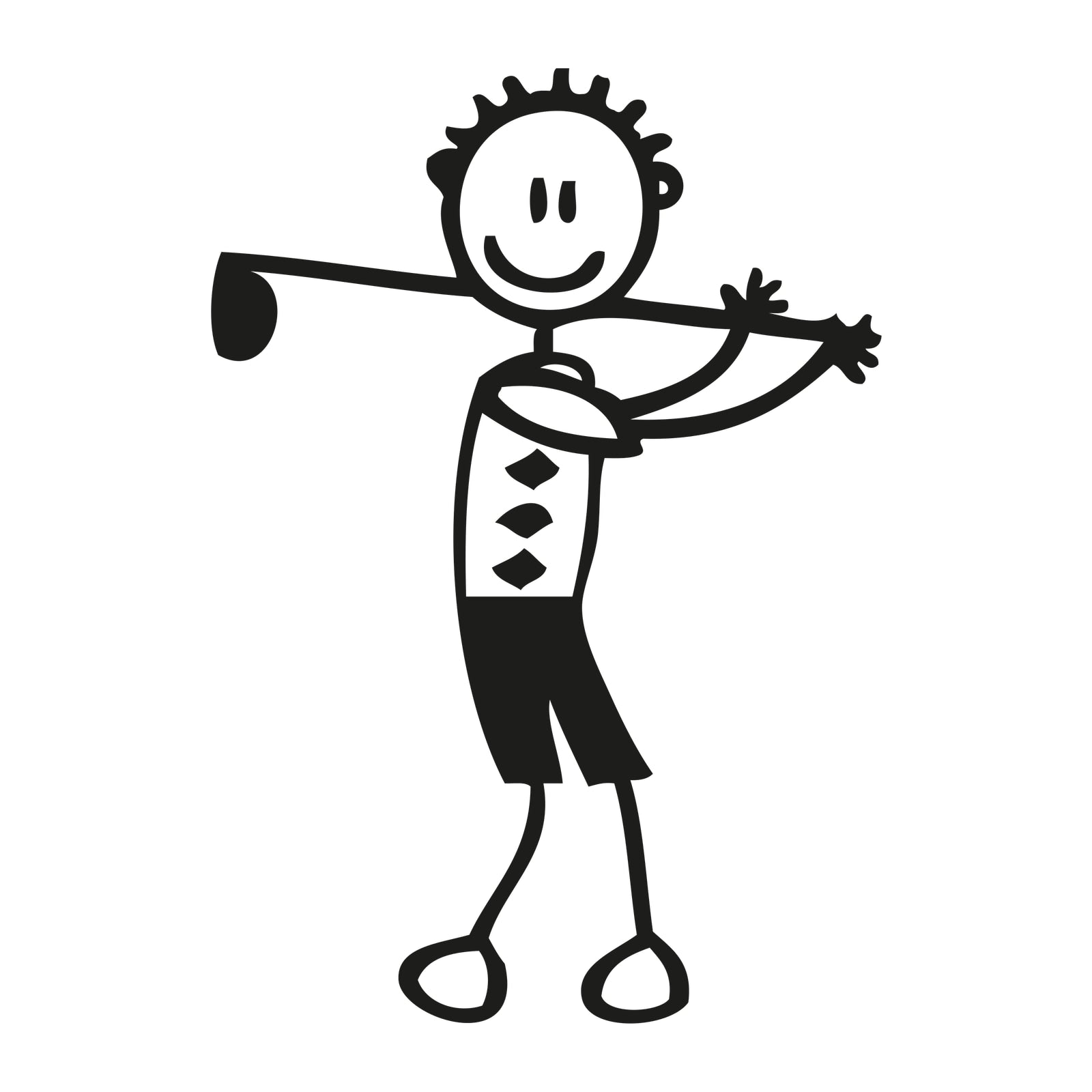 Papà con mazza da golf - Adesivi Famiglia