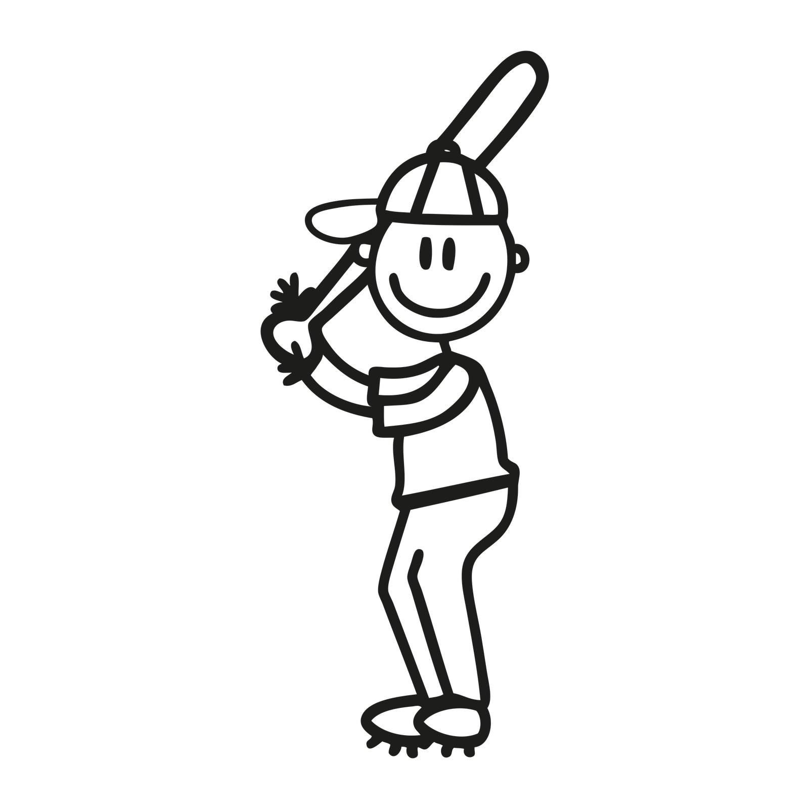 Papà giocatore di baseball - Adesivi Famiglia