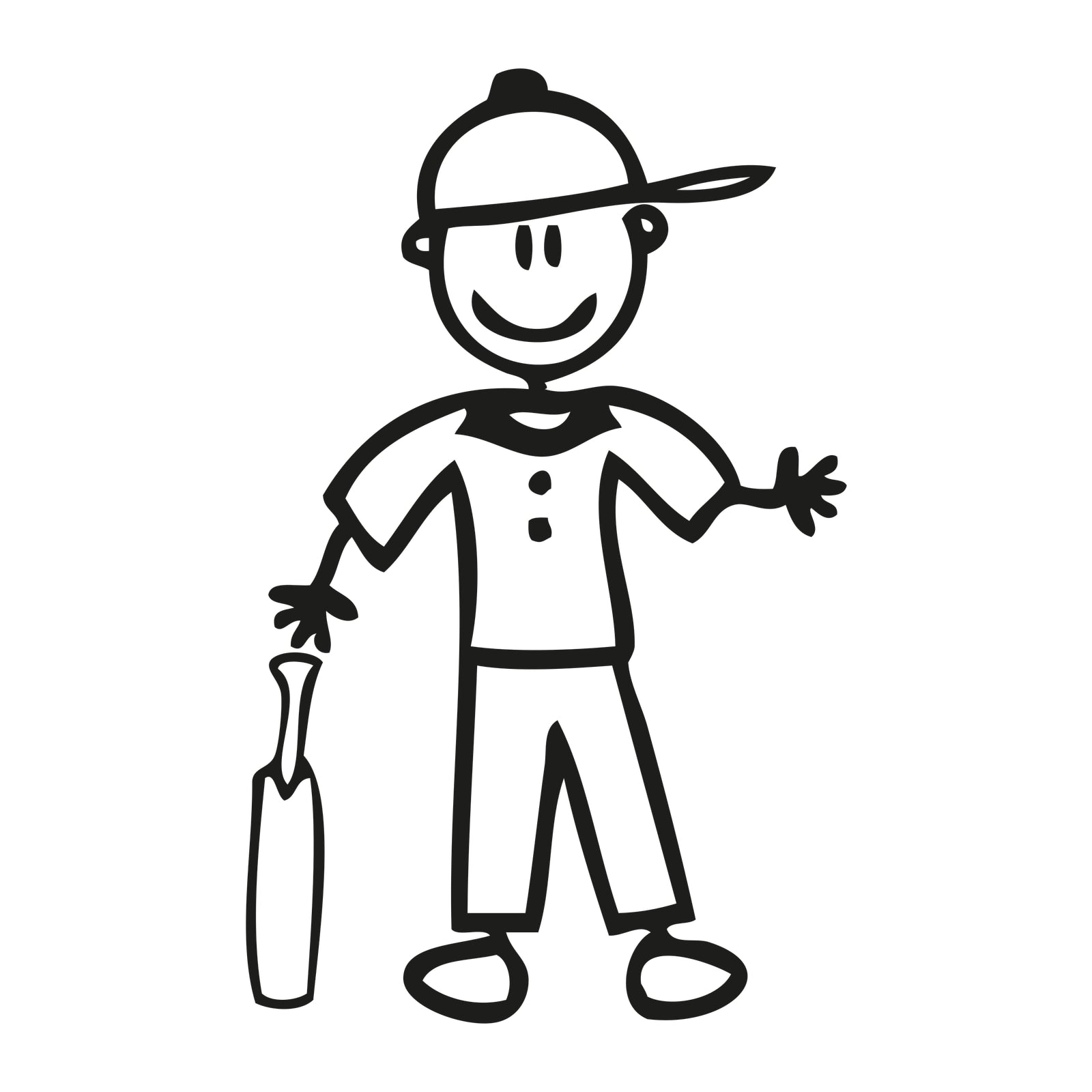 Papà giocatore di cricket - Adesivi Famiglia