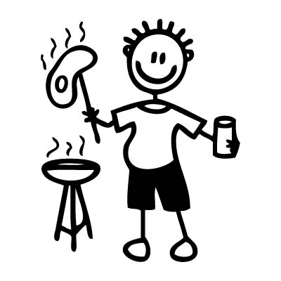 Papà con griglia - Adesivi Famiglia