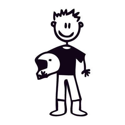 Papà con casco - Adesivi Famiglia