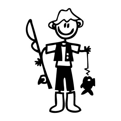 Papà pescatore - Adesivi Famiglia
