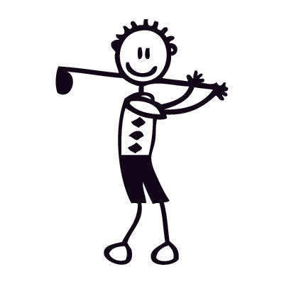 Papà con mazza da golf - Adesivi Famiglia