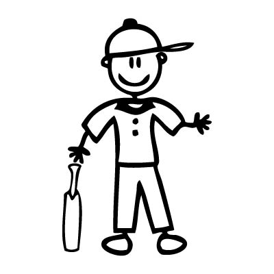 Papà giocatore di cricket - Adesivi Famiglia