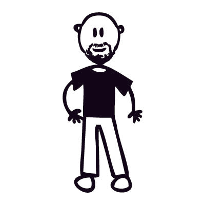 Papà pelato con la barba - Adesivi Famiglia