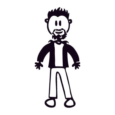 Papà con giacca di pelle - Adesivi Famiglia